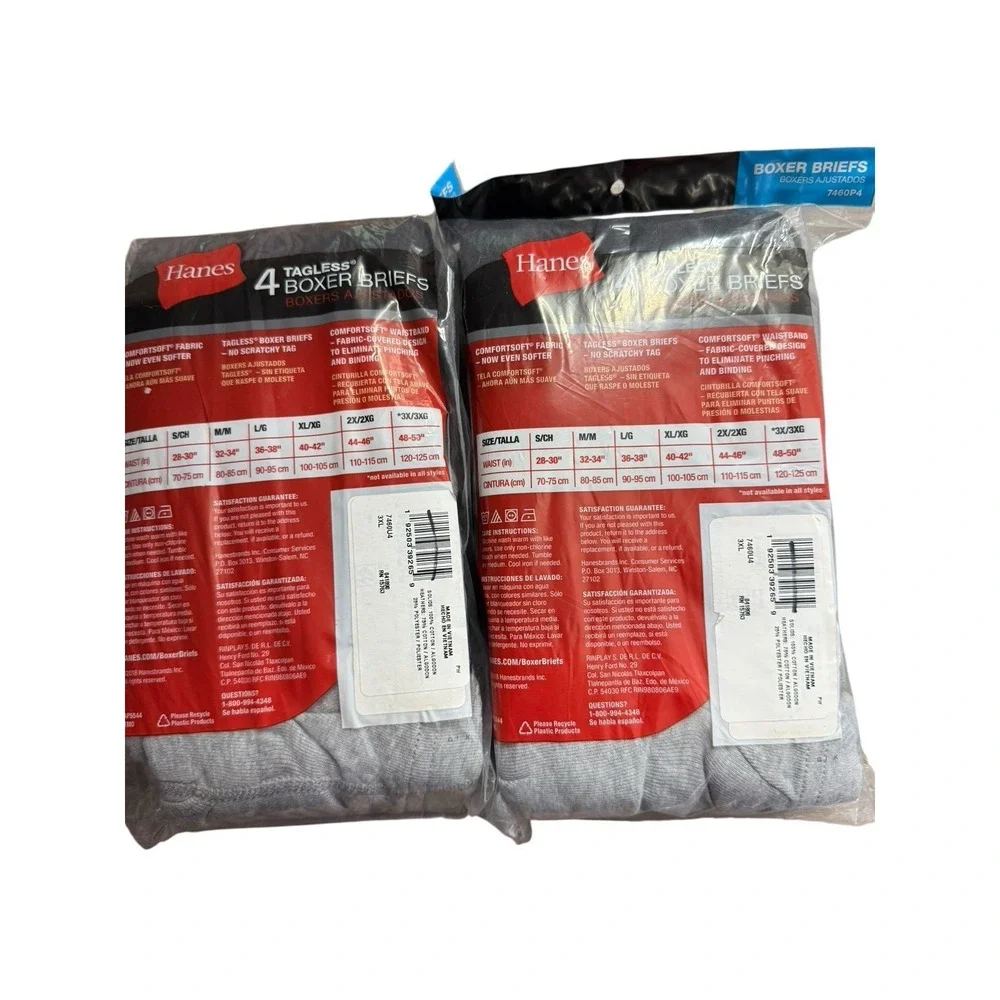 NEW HANES BOXER‎ BRIEFS 3XL MEN COMFORT FLEX WAISTBAND BOXER 2 4 PACKs 3608
